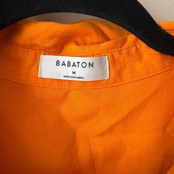 Aritzia Orange Essential Linen Oversized Shirt - Picture 4 of 4